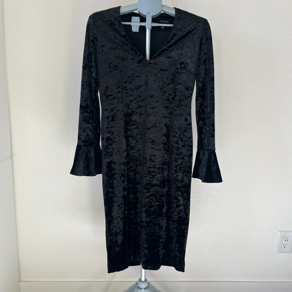 Black Velvet Dress Size 8 Dark Whimsy Goth‎ Halloween Morticia Addams Elvira